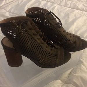 Olive green Sam Edelman open toe booties